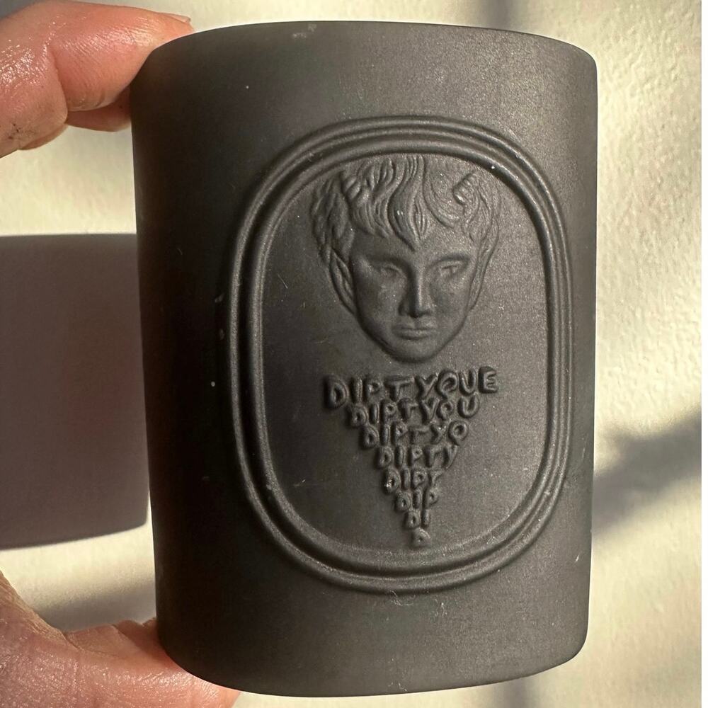 Diptyque L’ Elide black matte Stoneware EMPTY JAR Candle Vessel 220 g France